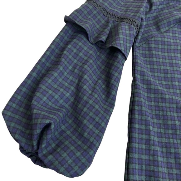Loft Tartan Shift Dress Balloon Bell Sleeve - Picture 6 of 16